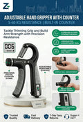 Adjustable Exerciser Hand Gripper With Counter - ZEVAN