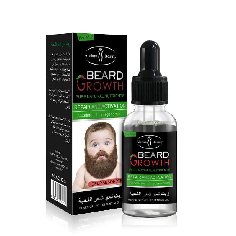Aichun Beauty Organic Men Beard Growth Oil - ZEVAN