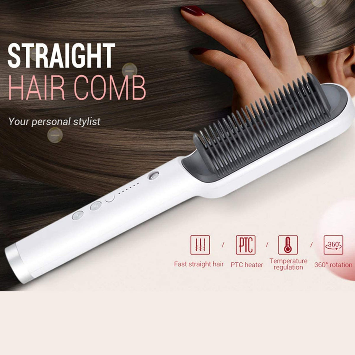 Hair Straightener Brush – Fast Heating, Smooth Styling, And Easy-To-Use - ZEVAN