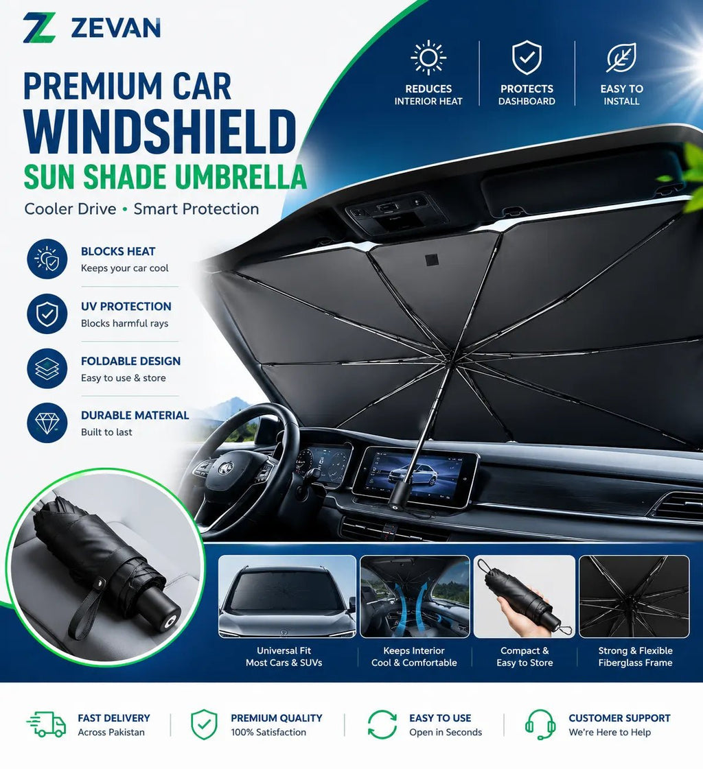 Premium Car Windshield Sun Shade Umbrella - ZEVAN