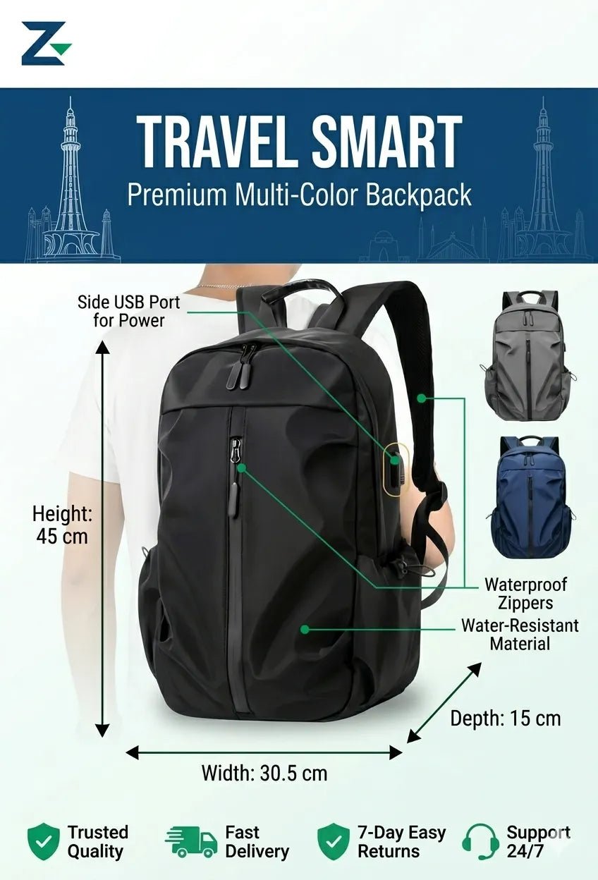 Premium Waterproof Nylon Casual Backpack - ZEVAN