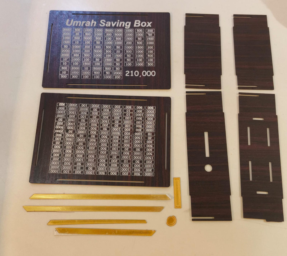 Premium Wooden Umrah Saving Box – 210,000 Savings Goal Challenge Tracker - ZEVAN