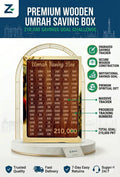 Premium Wooden Umrah Saving Box – 210,000 Savings Goal Challenge Tracker - ZEVAN
